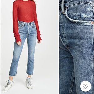 AGOLDE Riley Highrise Straight Crop in Frequency Wash Size 26